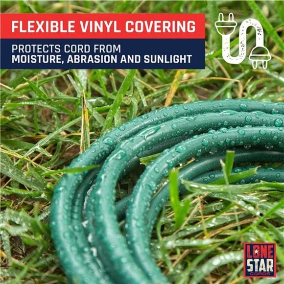 100 Ft 16/3 SJTW Extra Long Outdoor Extension Cord with Prong 16 Gauge - Picture 6 of 7